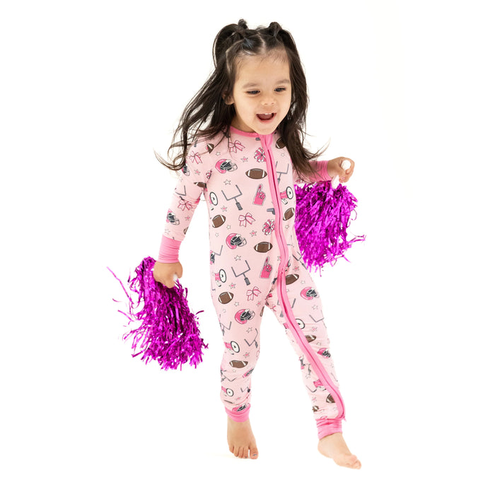 Game Day Pink Zipper Romper