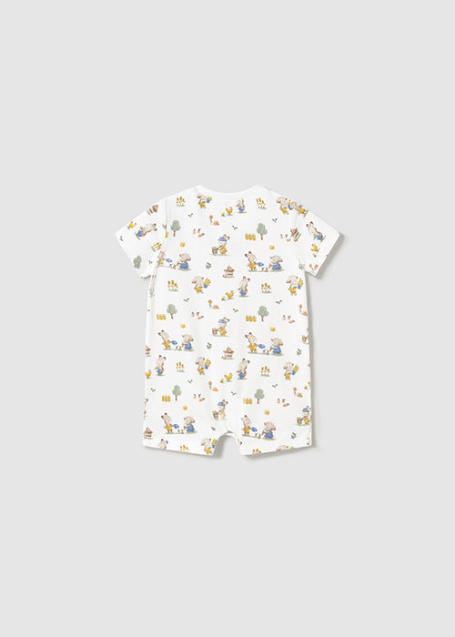Mayoral Bunny Gardening Romper - Short Sleeve