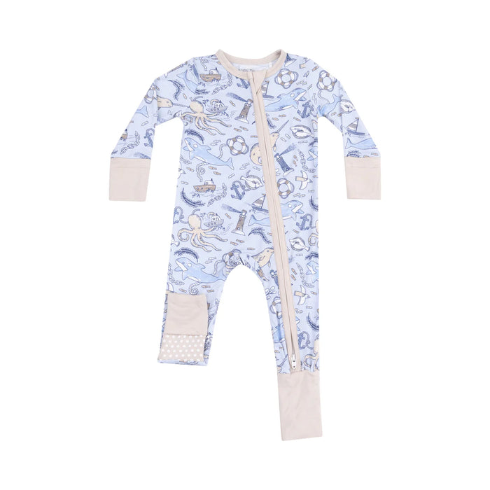 Nautical Notebook 2-Way-Zipper Romper
