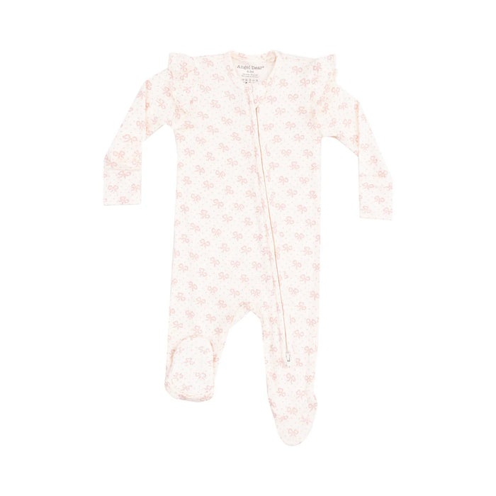 Vintage Mini Bows 2-Way-Zipper Romper Footie