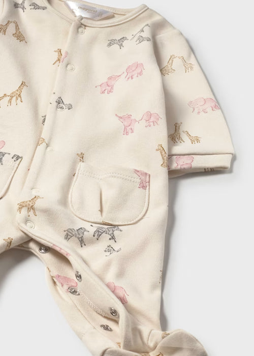 Pink Safari Animal Print Footie