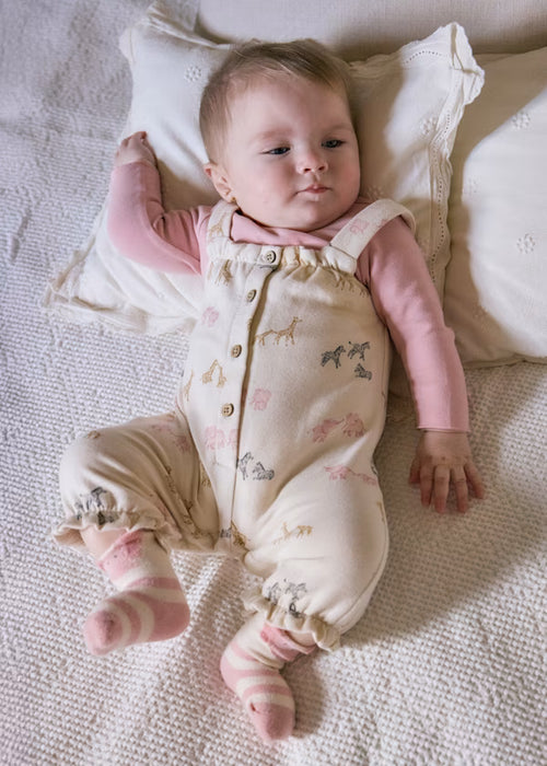 Pink Safari Dungarees Set