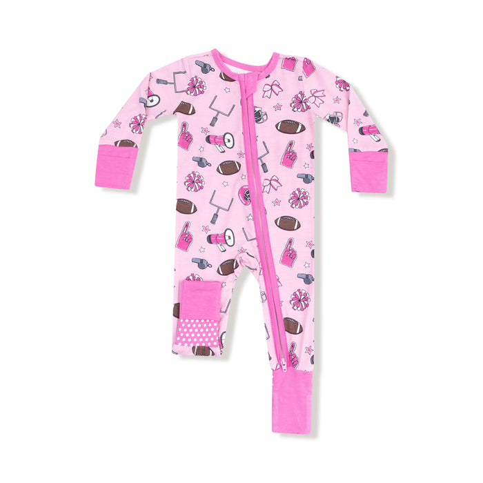 Game Day Pink Zipper Romper