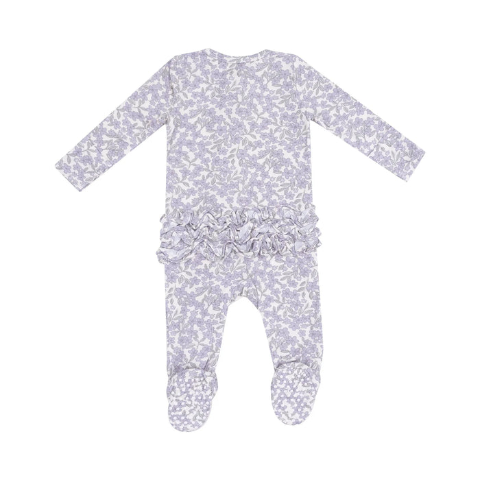 Angel Dear Ruffle Back Purple Flower Footie