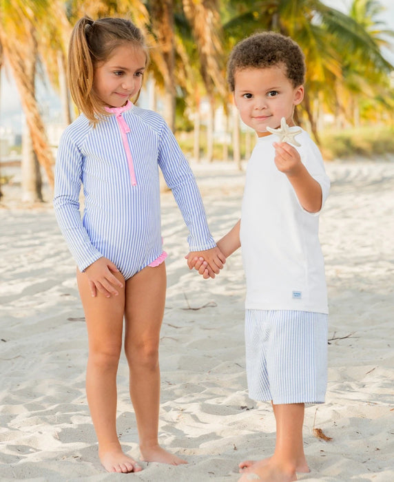 Ruggedbutts White Short-Sleeved Rash-guard UPF 50+