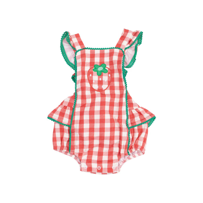 Strawberry Ruffled One Piece Sunsuit