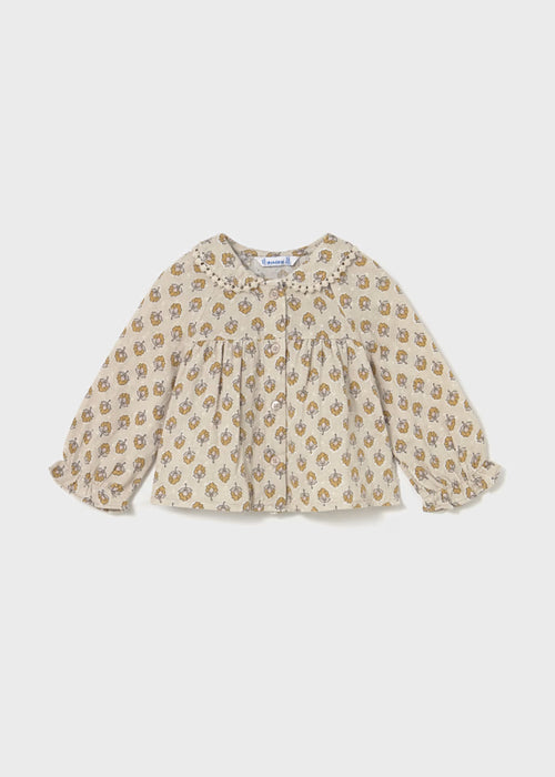 Linen Floral Blouse and Leggings Set