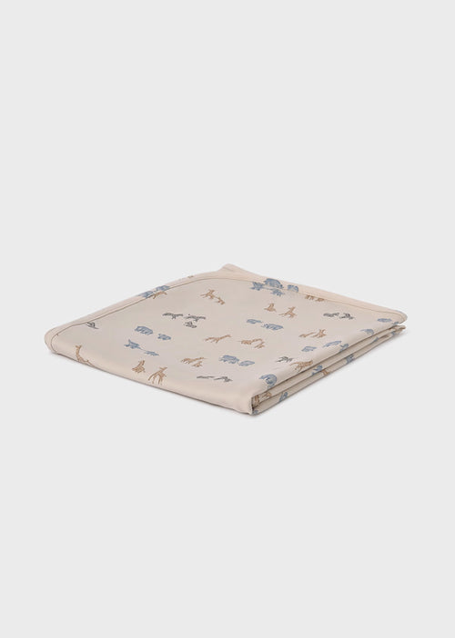 Blue Safari Animals Baby Blanket