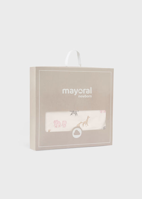 Pink Safari Animals Baby Blanket