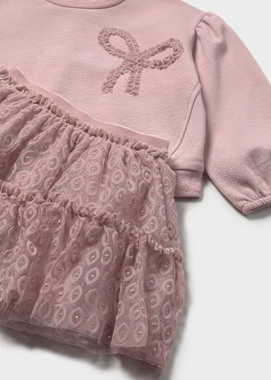 Pink Bow Pullover and Tulle Skirt