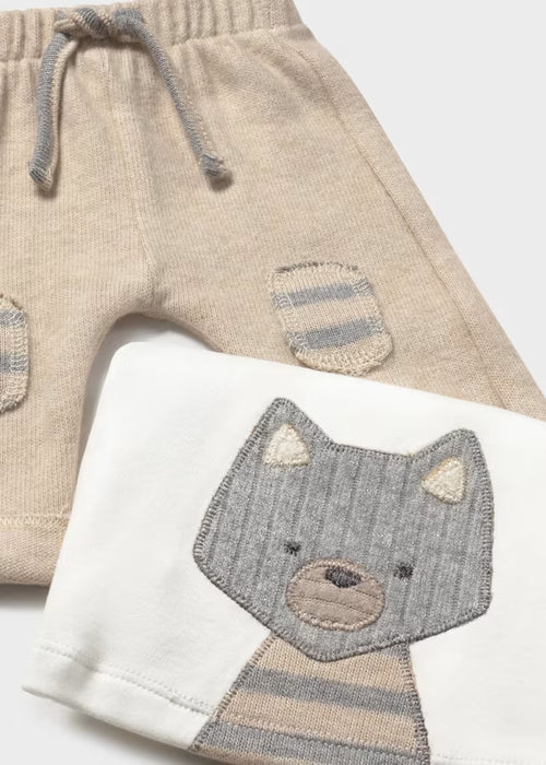 Gray and Tan Striped 3-Piece Tracksuit