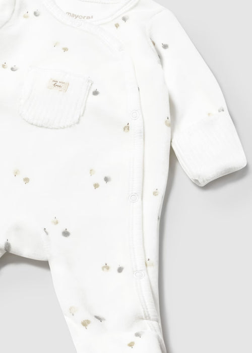 Tree Print Velour Onesie