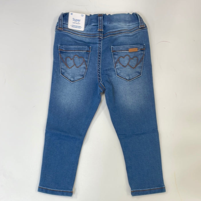 Infant Girls’ Slim-Fit Super-Soft Jeans w/ Adjustable Waist- Light Blue