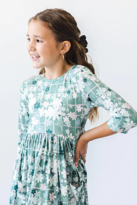 Mila & Rose Forest Flowers 3/4 Sleeve Pocket Twirl Dress